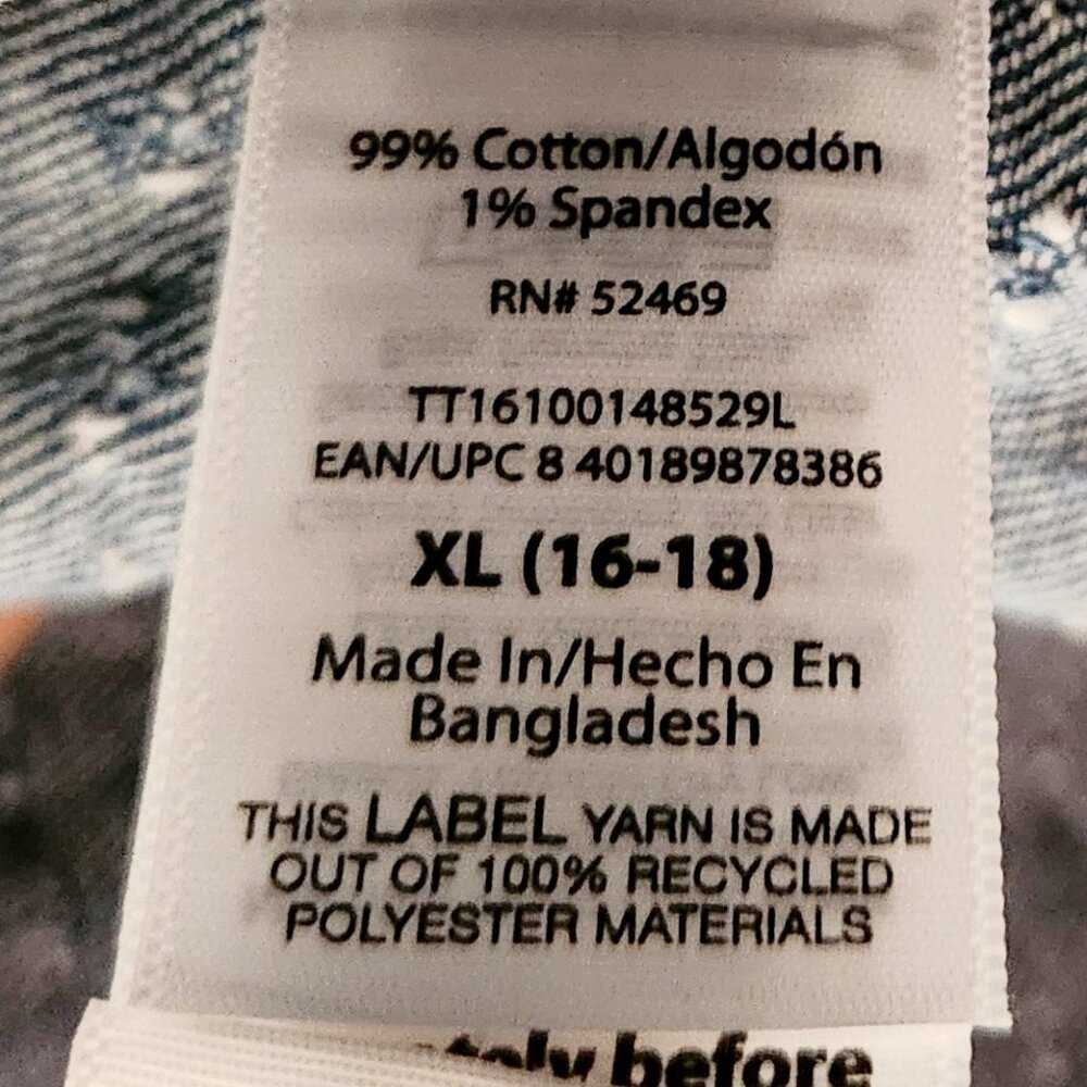 Time and Tru Women's Clip Dot Denim Jacket, Size XL. NWOT. - Picture 10 of 11